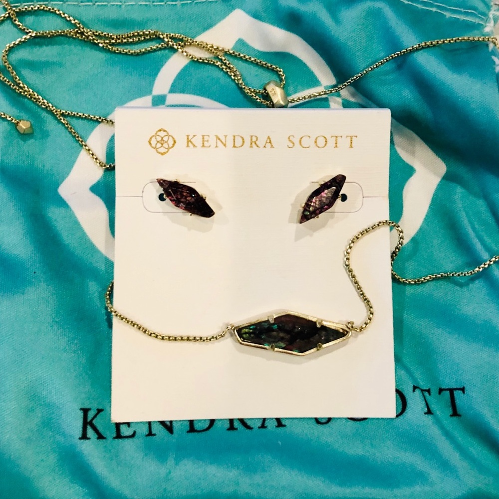 Kendra Scott Navy Crackle Set! 💙